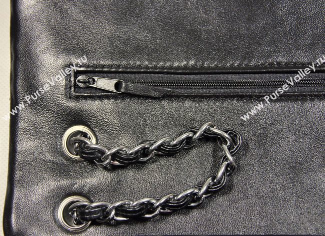 Chanel 1112 leather classic flap handbag black bag 5690