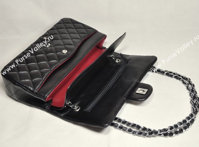 Chanel 1112 leather classic flap handbag black bag 5690