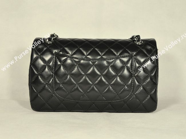 Chanel 1112 leather classic flap handbag black bag 5690