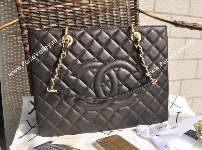 Chanel A50995 lambskin large GST shopping handbag black bag 5691