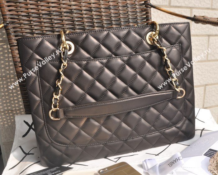 Chanel A50995 lambskin large GST shopping handbag black bag 5691