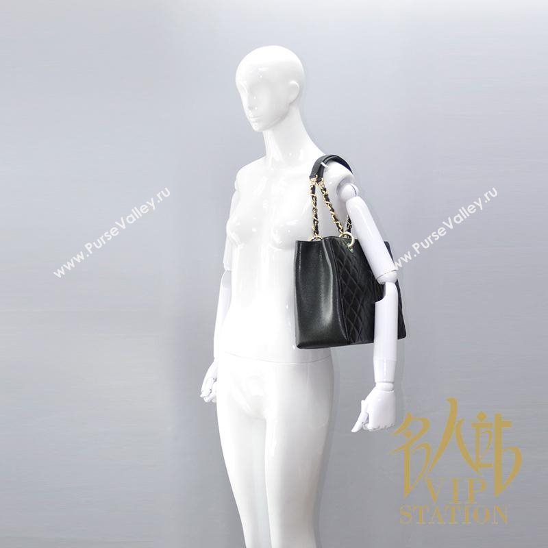 Chanel A50995 lambskin large GST shopping handbag black bag 5691