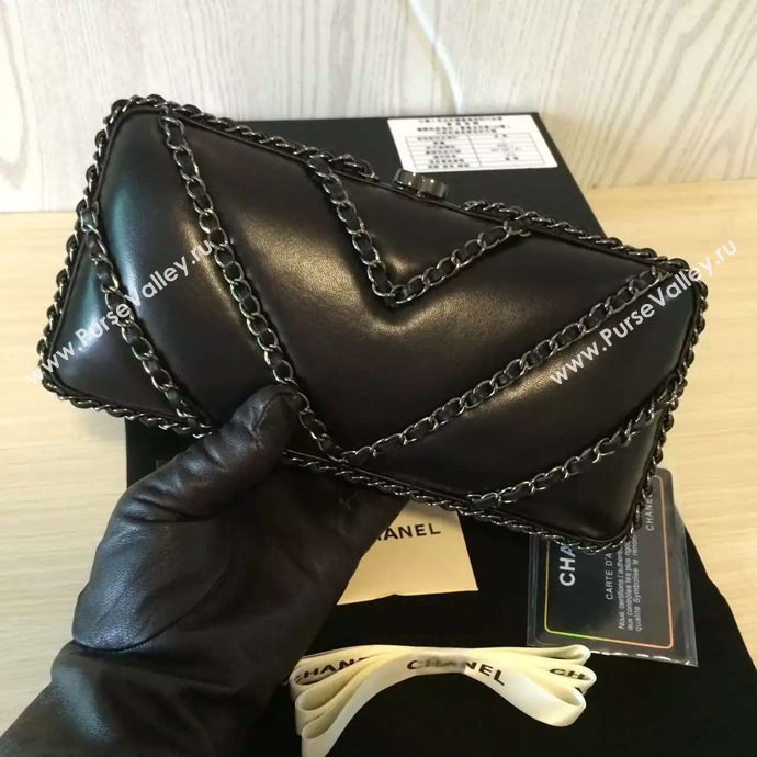 Chanel A94430 lambskin small evening black clutch bag 5693