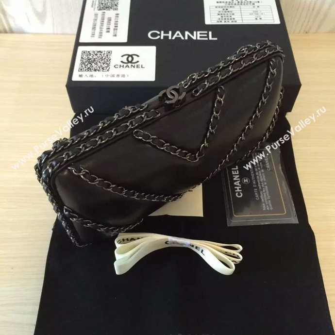 Chanel A94430 lambskin small evening black clutch bag 5693