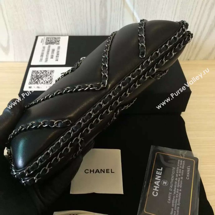 Chanel A94430 lambskin small evening black clutch bag 5693