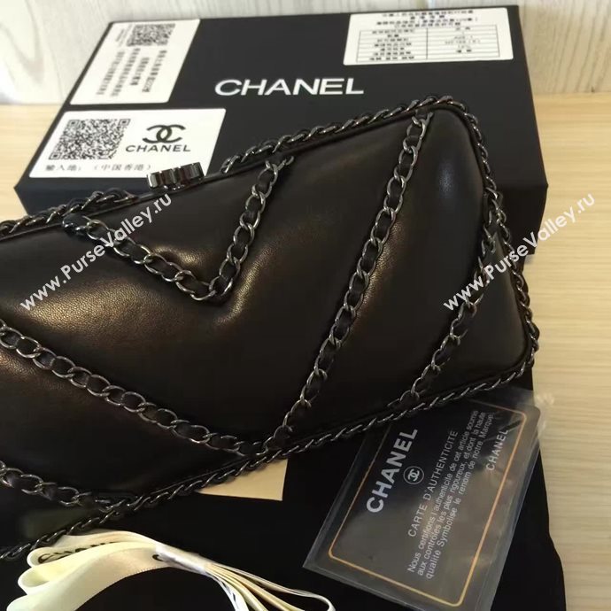 Chanel A94430 lambskin small evening black clutch bag 5693
