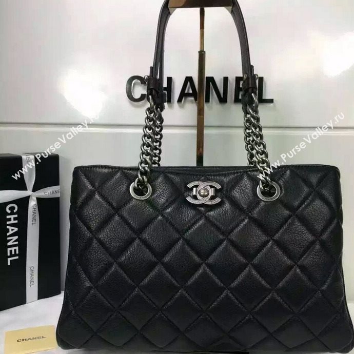 Chanel A93021 lambskin large shopping shoulder handbag black bag 5695