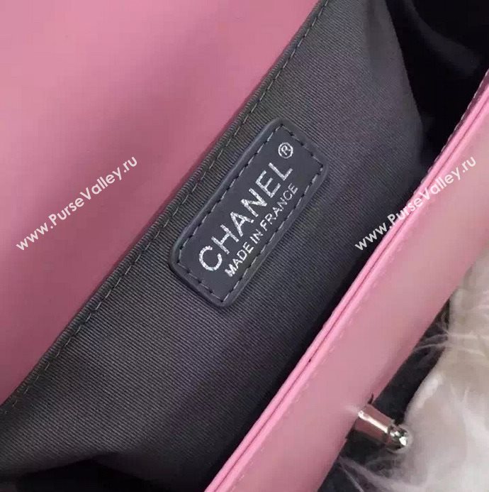 Chanel A92058 lambskin medium le boy handbag pink bag 5698