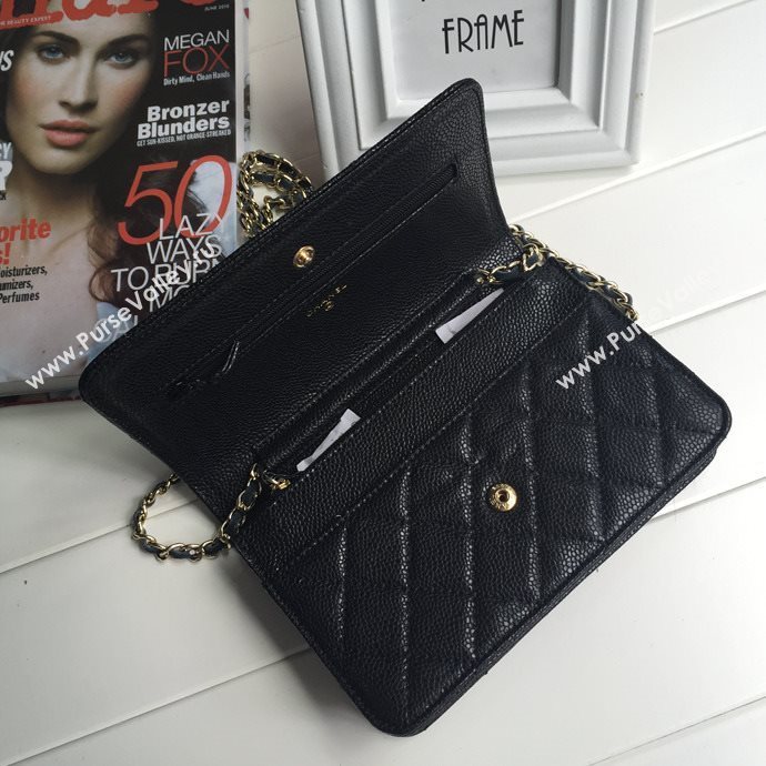 Chanel 33814 caviar leather small woc handbag black bag 5617