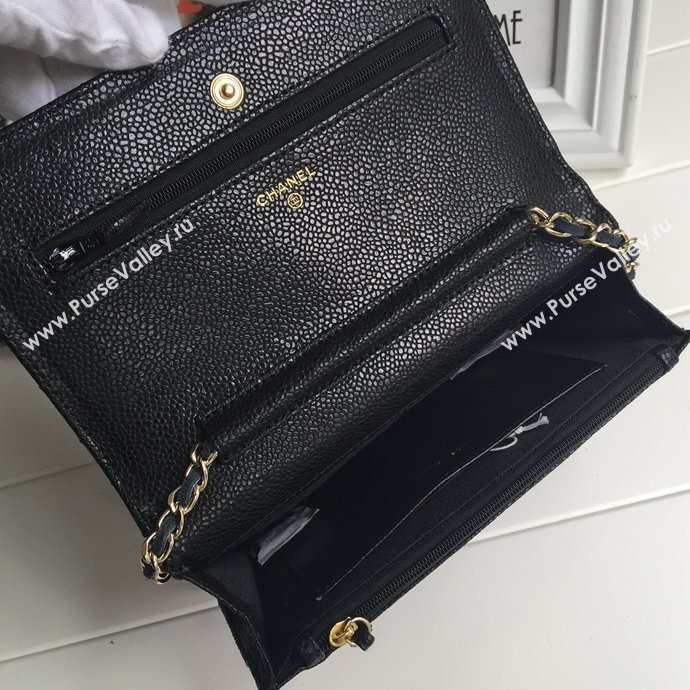 Chanel 33814 caviar leather small woc handbag black bag 5617