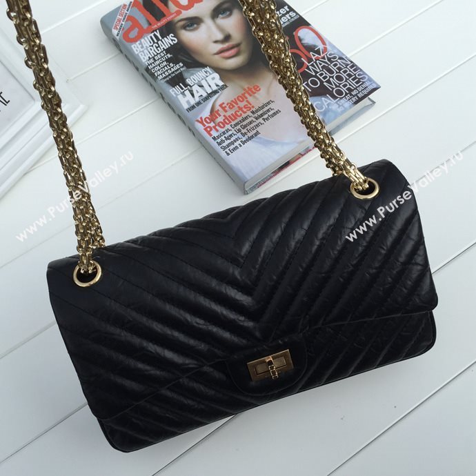 Chanel 30225 leather classic flap Reissue handbag black bag 5620