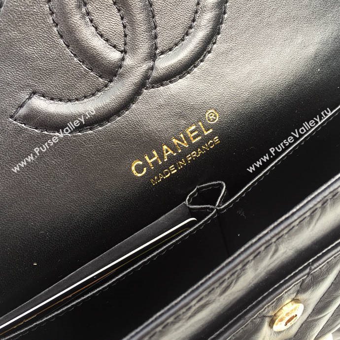 Chanel 30225 leather classic flap Reissue handbag black bag 5620