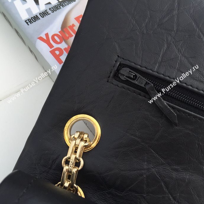 Chanel 30225 leather classic flap Reissue handbag black bag 5620