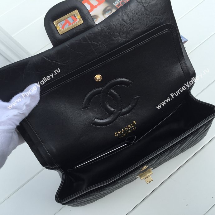 Chanel 30225 leather classic flap Reissue handbag black bag 5620