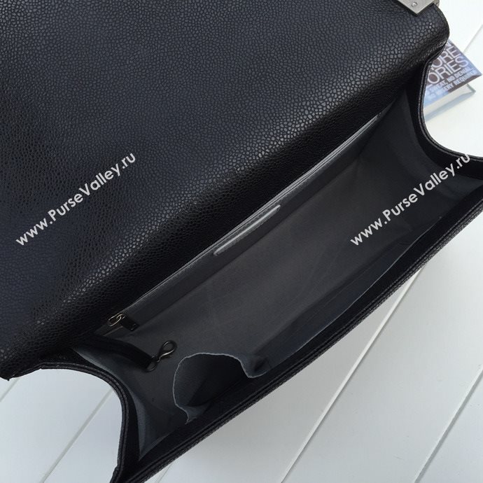 Chanel 67087 caviar leather large le boy handbag black bag 5625