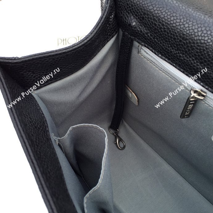 Chanel 67087 caviar leather large le boy handbag black bag 5625