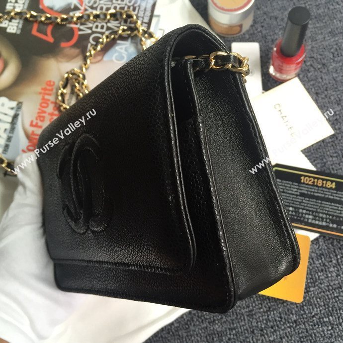 Chanel 33817 caviar leather small woc handbag black bag 5626