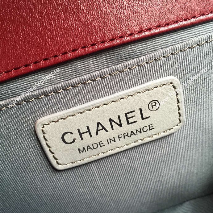 Chanel 67086 leather medium le boy handbag wine bag 5631