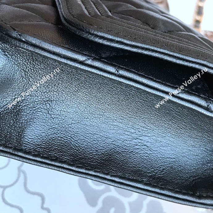 Chanel 33815 leather small woc handbag black bag 5638