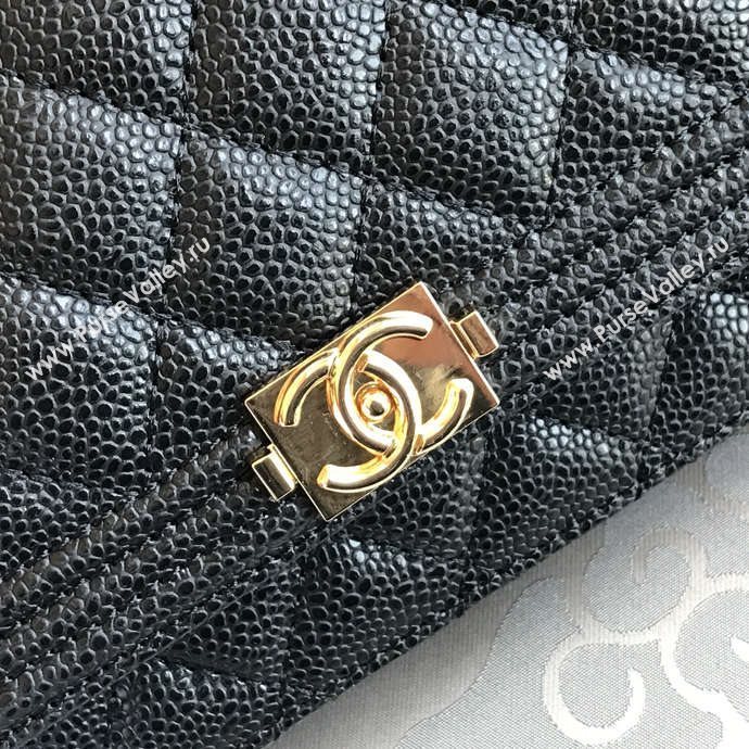 Chanel 33815 caviar leather small woc handbag black bag 5639