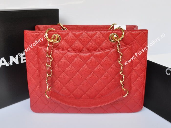 Chanel A36092 caviar lambskin gst shopping handbag red bag 5740