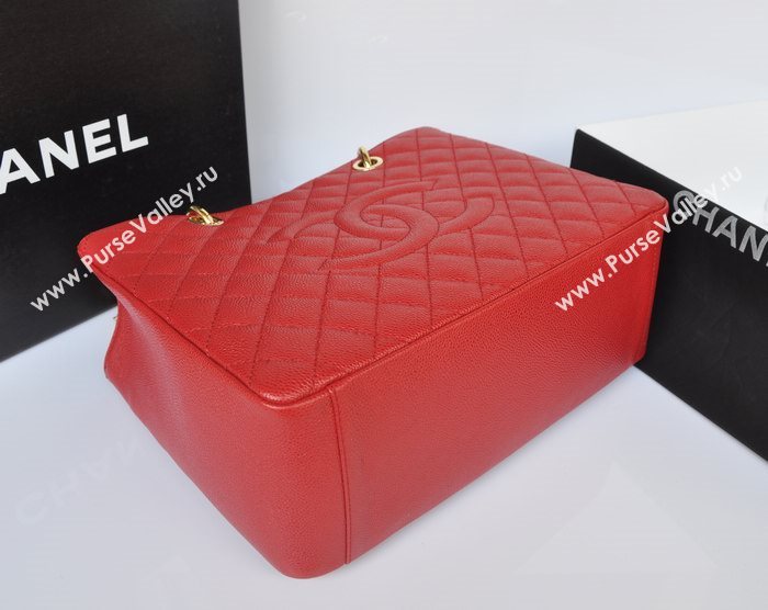 Chanel A36092 caviar lambskin gst shopping handbag red bag 5740