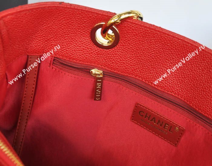 Chanel A36092 caviar lambskin gst shopping handbag red bag 5740