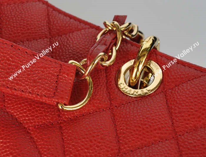 Chanel A36092 caviar lambskin gst shopping handbag red bag 5740