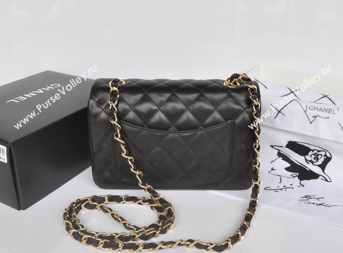 Chanel A1116 lambskin small classic flap handbag black bag 5741