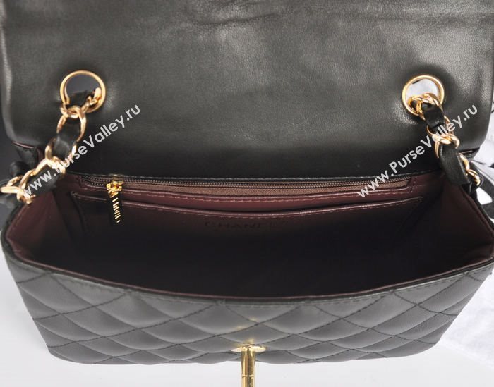 Chanel A1116 lambskin small classic flap handbag black bag 5741