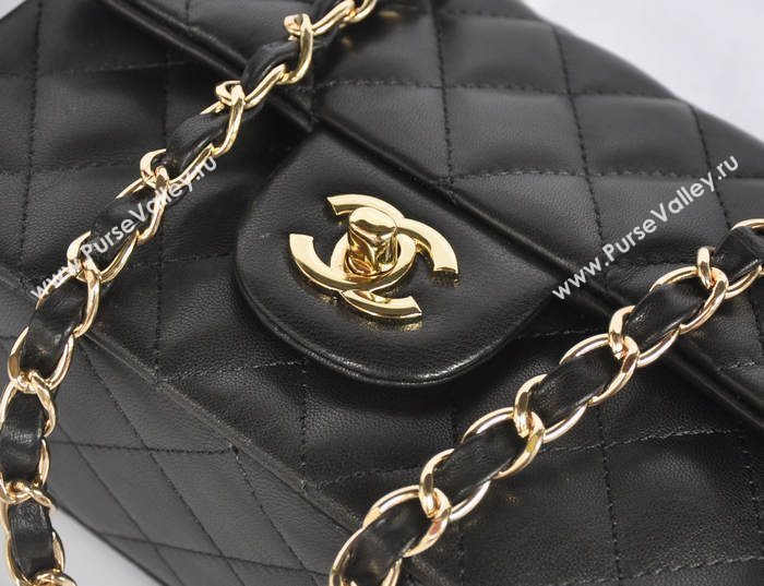 Chanel A1116 lambskin small classic flap handbag black bag 5741