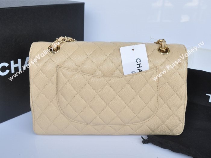Chanel A1112 caviar lambskin classic flap handbag apricot bag 5742