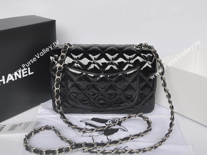 Chanel A1116 paint lambskin small classic flap handbag black bag 5748