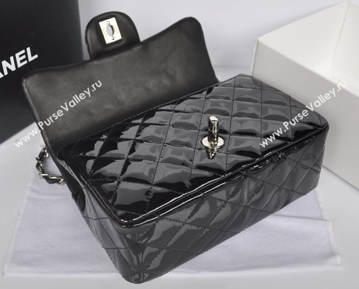 Chanel A1116 paint lambskin small classic flap handbag black bag 5748