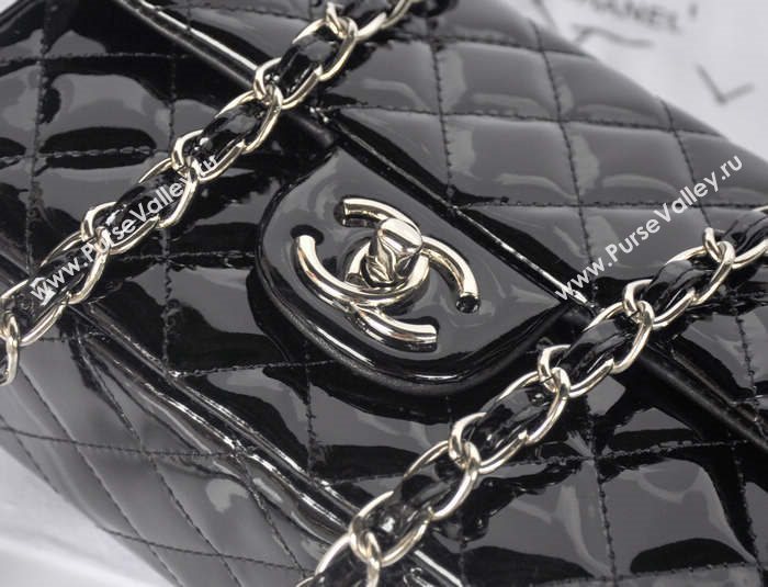 Chanel A1116 paint lambskin small classic flap handbag black bag 5748