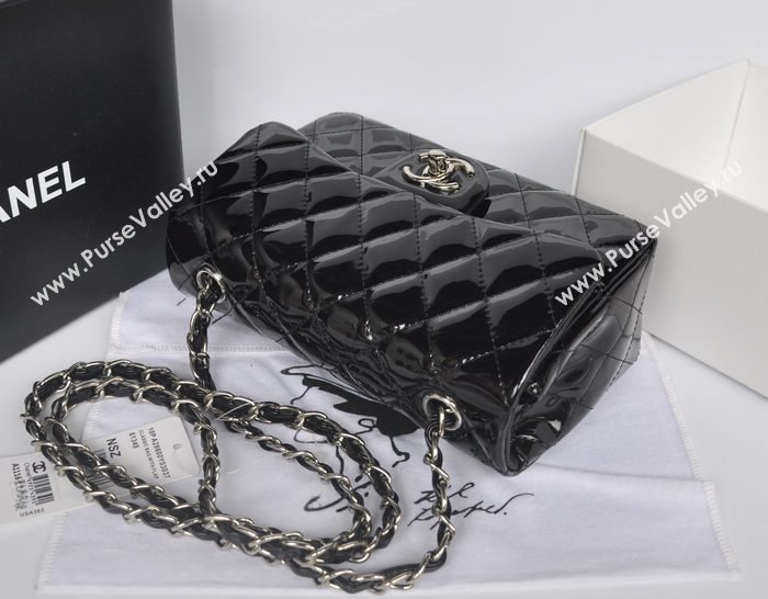 Chanel A1116 paint lambskin small classic flap handbag black bag 5748