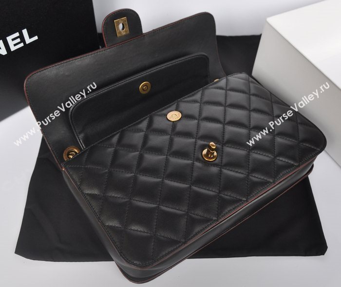 Chanel A37008 lambskin large classic flap handbag black bag 5749