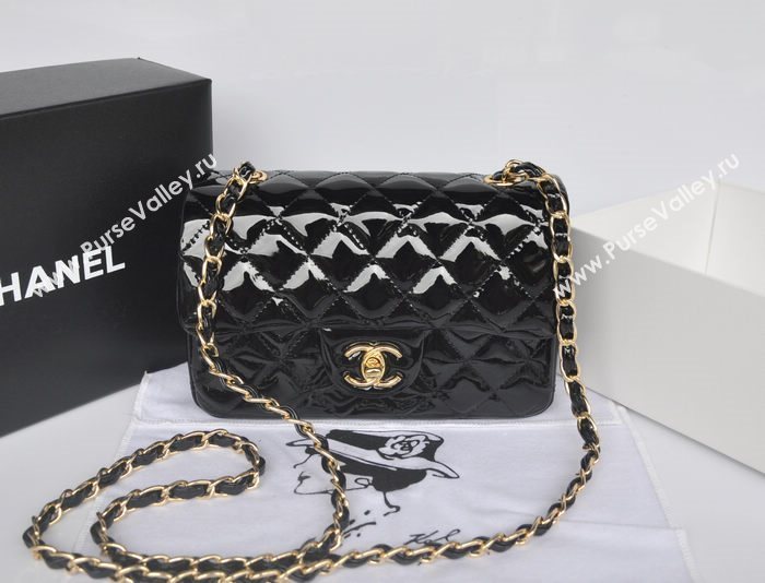 Chanel A1116 paint lambskin small classic flap handbag black bag 5750