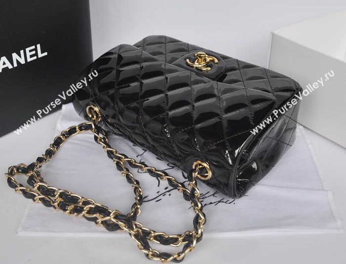 Chanel A1116 paint lambskin small classic flap handbag black bag 5750