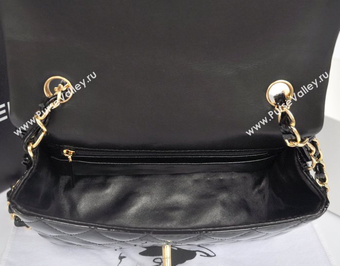 Chanel A1116 paint lambskin small classic flap handbag black bag 5750