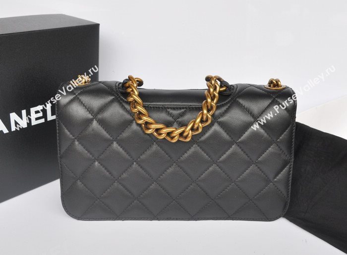 Chanel A37007 lambskin classic flap handbag black bag 5751