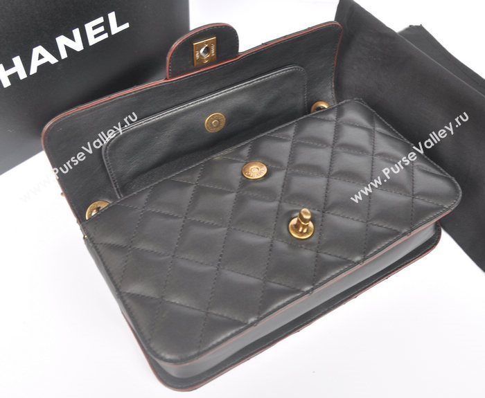 Chanel A37007 lambskin classic flap handbag black bag 5751