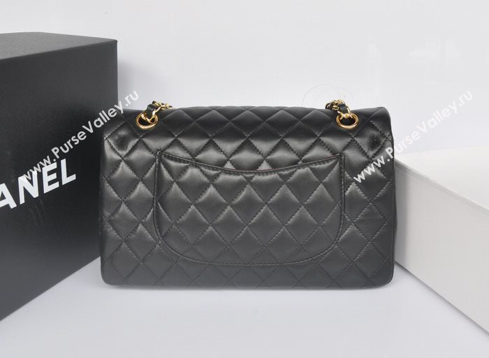 Chanel A1112 lambskin classic flap handbag black bag 5755