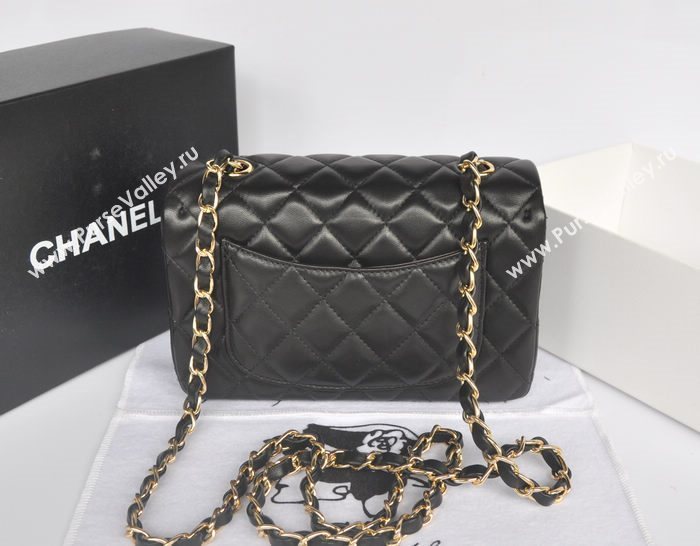 Chanel A1116 lambskin small classic flap handbag black bag 5756