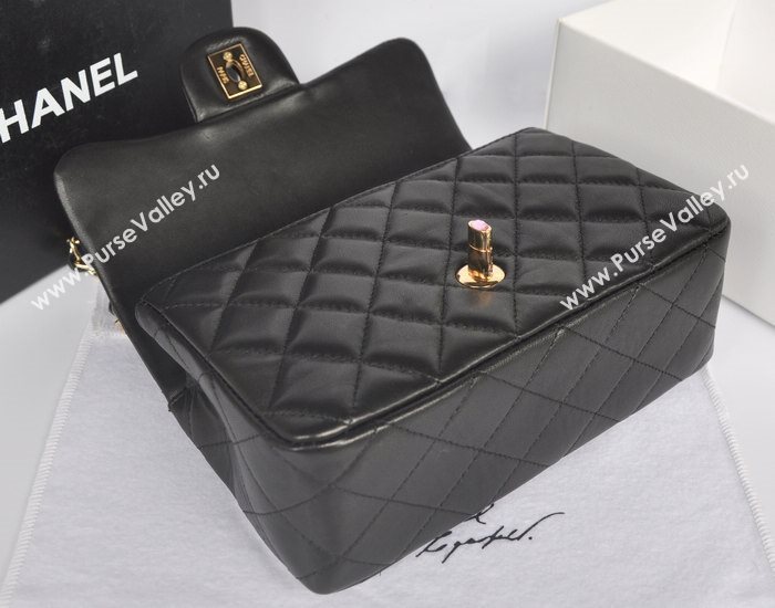 Chanel A1116 lambskin small classic flap handbag black bag 5756