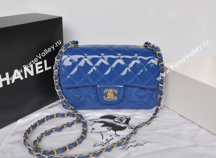 Chanel A1116 paint lambskin small classic flap handbag blue bag 5757