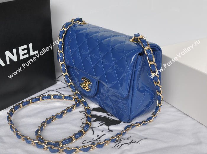 Chanel A1116 paint lambskin small classic flap handbag blue bag 5757