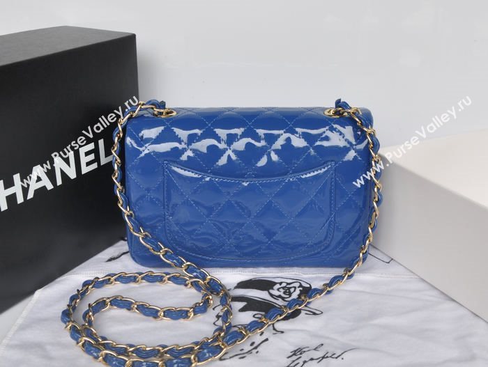 Chanel A1116 paint lambskin small classic flap handbag blue bag 5757