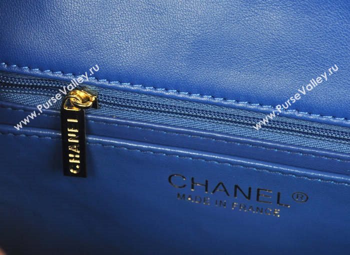 Chanel A1116 paint lambskin small classic flap handbag blue bag 5757