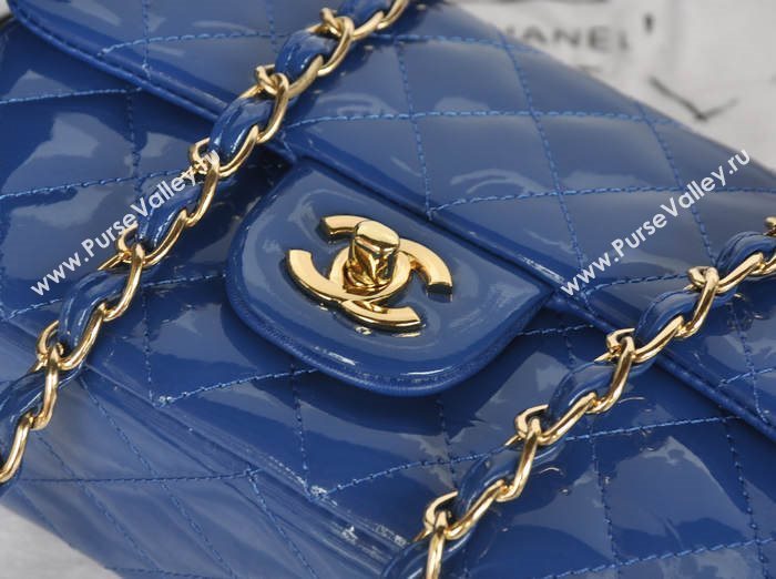 Chanel A1116 paint lambskin small classic flap handbag blue bag 5757